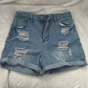 Light jeans shorts